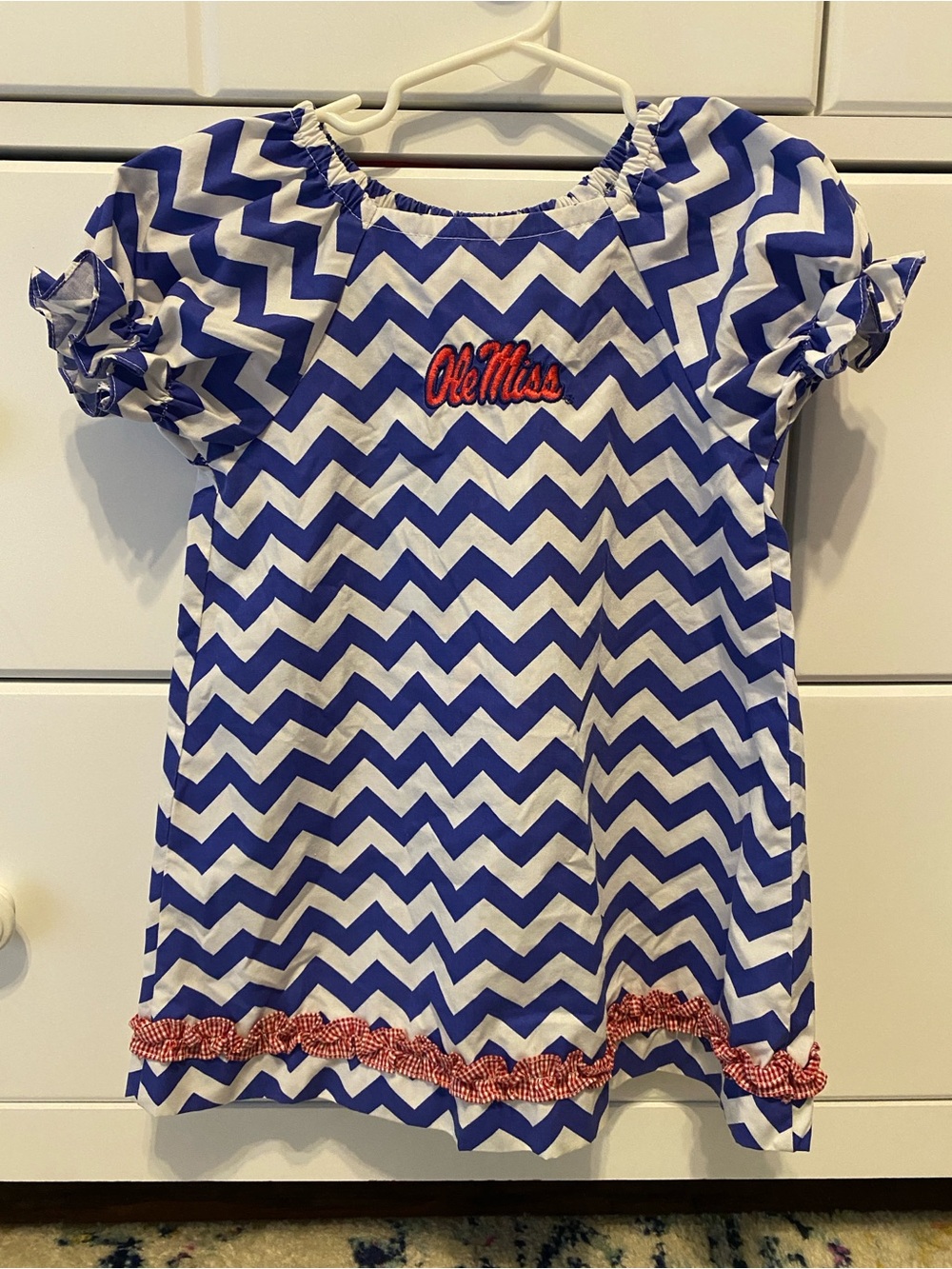 Vive La Fete Ole Miss Blue Chevron Dress / Size 2T / VGUC